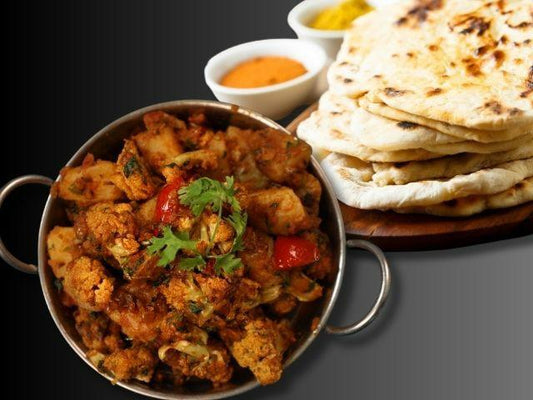 Aloo Gobhi Adraki Naananza (Aloo Gobhi Adraki with choice of 2 Naans)-Prepared Meals & Entrées-Fusion Flavour Foods-The Flavour Saga