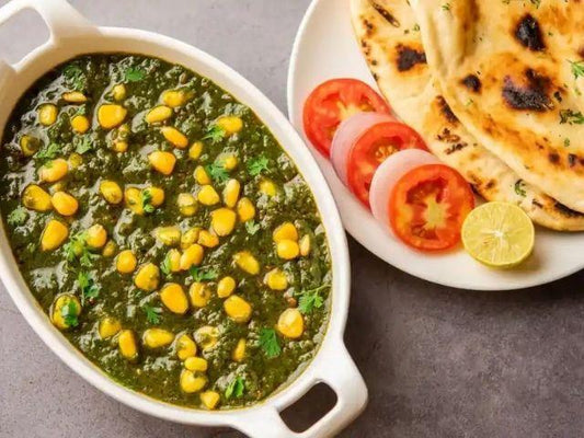 Corn-y Palak Delight (Palak Corn with choice of 2 Naans)-Prepared Appetizers & Side Dishes-Fusion Flavour Foods-The Flavour Saga