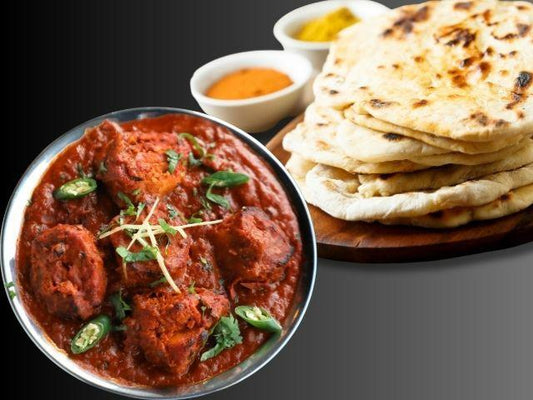 Soya Tikka Tickles Naan (Soya Tikka Masala with choice of 2 Naans)-Prepared Appetizers & Side Dishes-Fusion Flavour Foods-The Flavour Saga