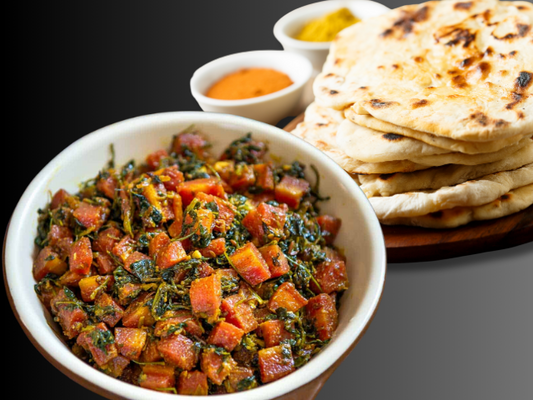 Aloo Gajar Methi Maza (Aloo Gajar Methi with Choice of 2 Naans)-Prepared Meals & Entrées-Fusion Flavour Foods-The Flavour Saga